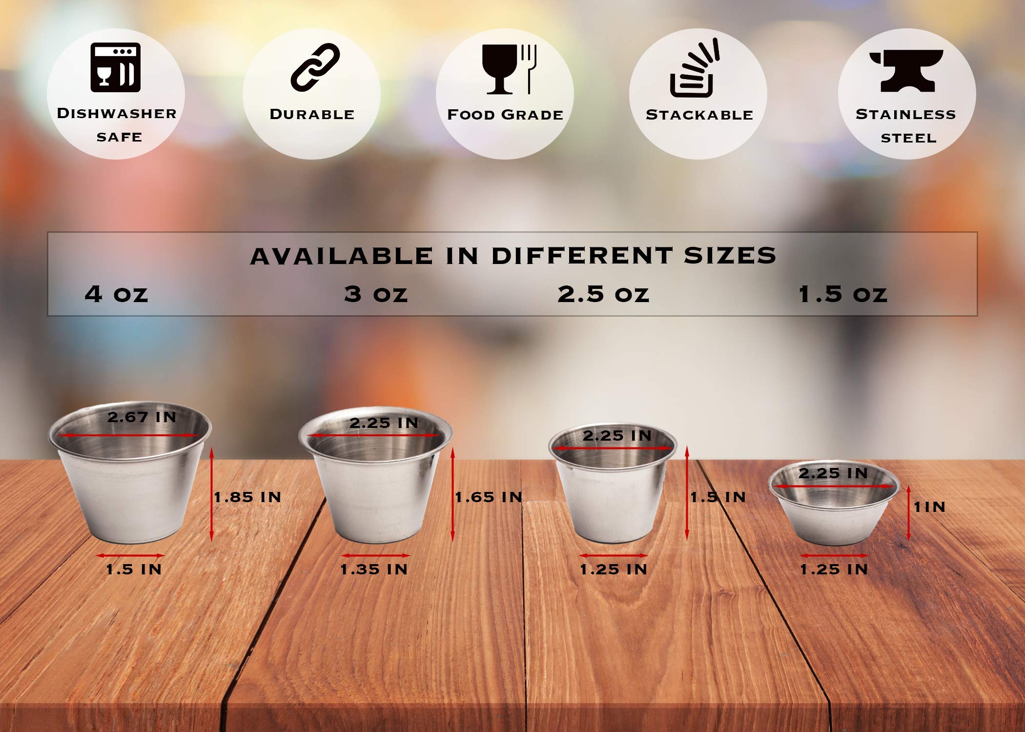 EHOMEA2Z 3oz ramekins stacked neatly for efficient prep and storage