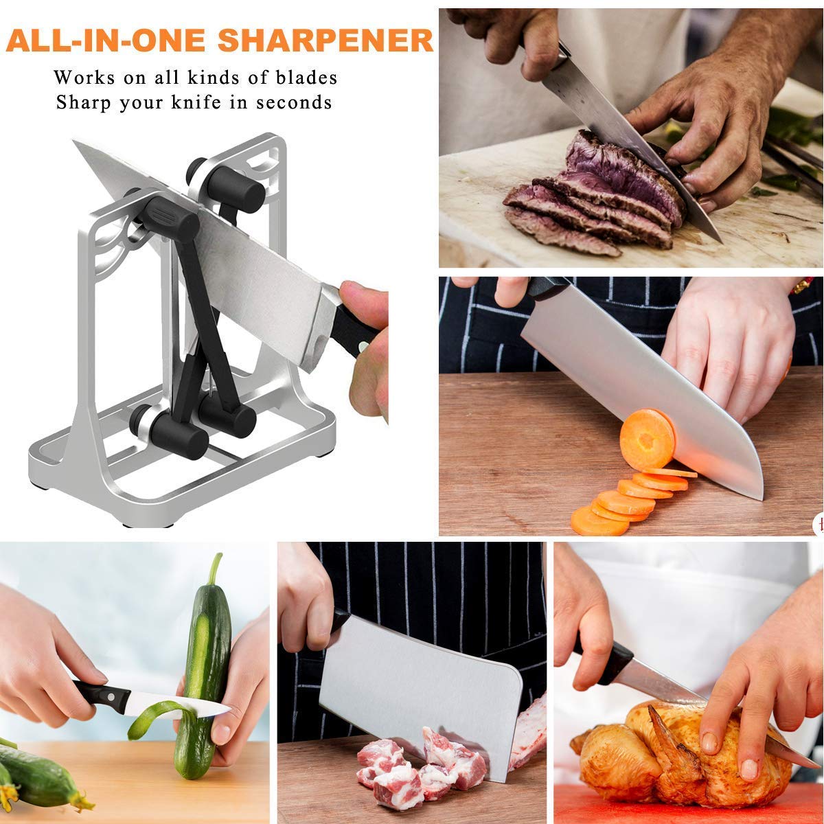 Ehoyal knife sharpener anti-slip-base provides stable grinding on wet counters