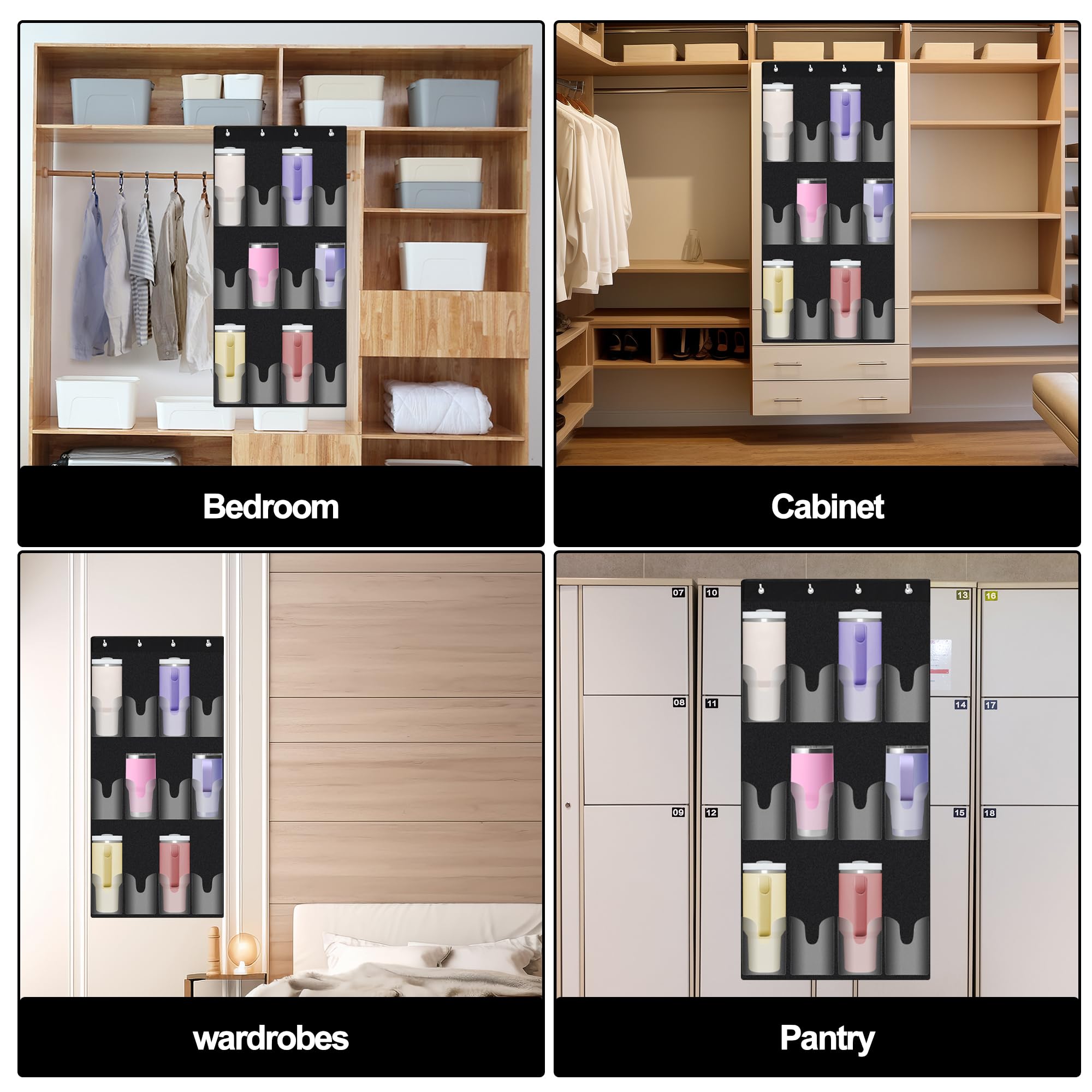 Ehzyaz transparent pockets help you see bottles at a glance
