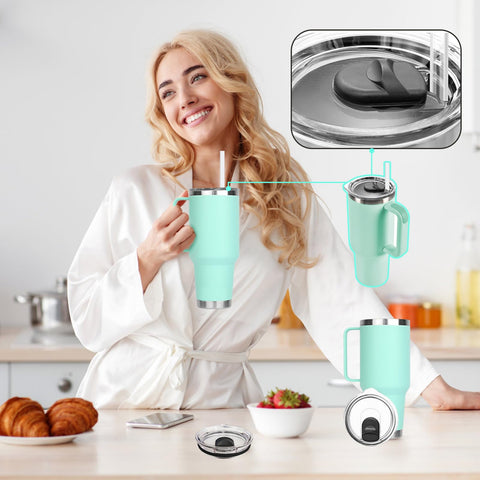 Ehzyaz YETI compatible lid for 35/42 oz tumblers with magnetic slider