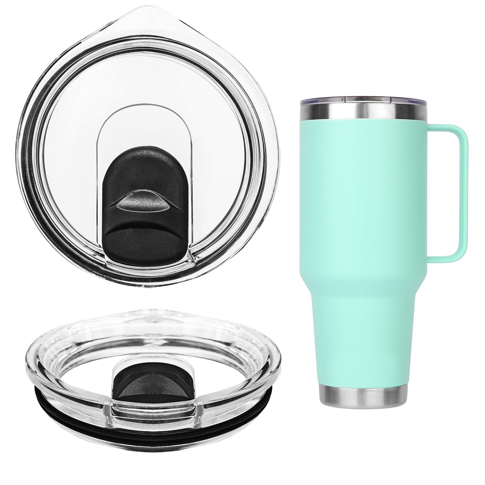Ehzyaz two-pack lids for YETI with magnetic slider for easy, convenient drinking