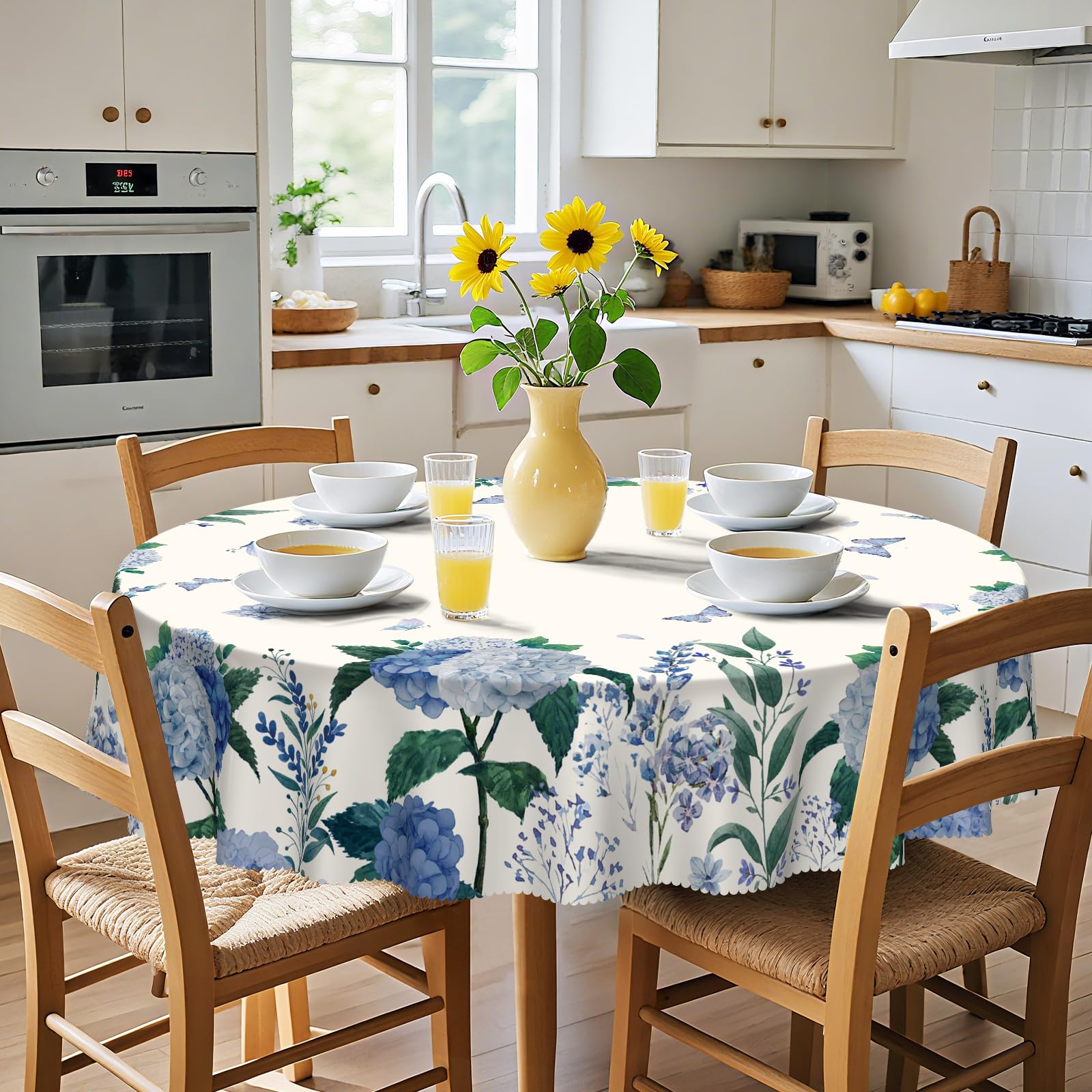 Eikione 60-inch diameter covers most round tables.