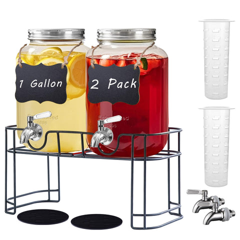 Einfache 1-gallon dispenser with stand for easy party serving.