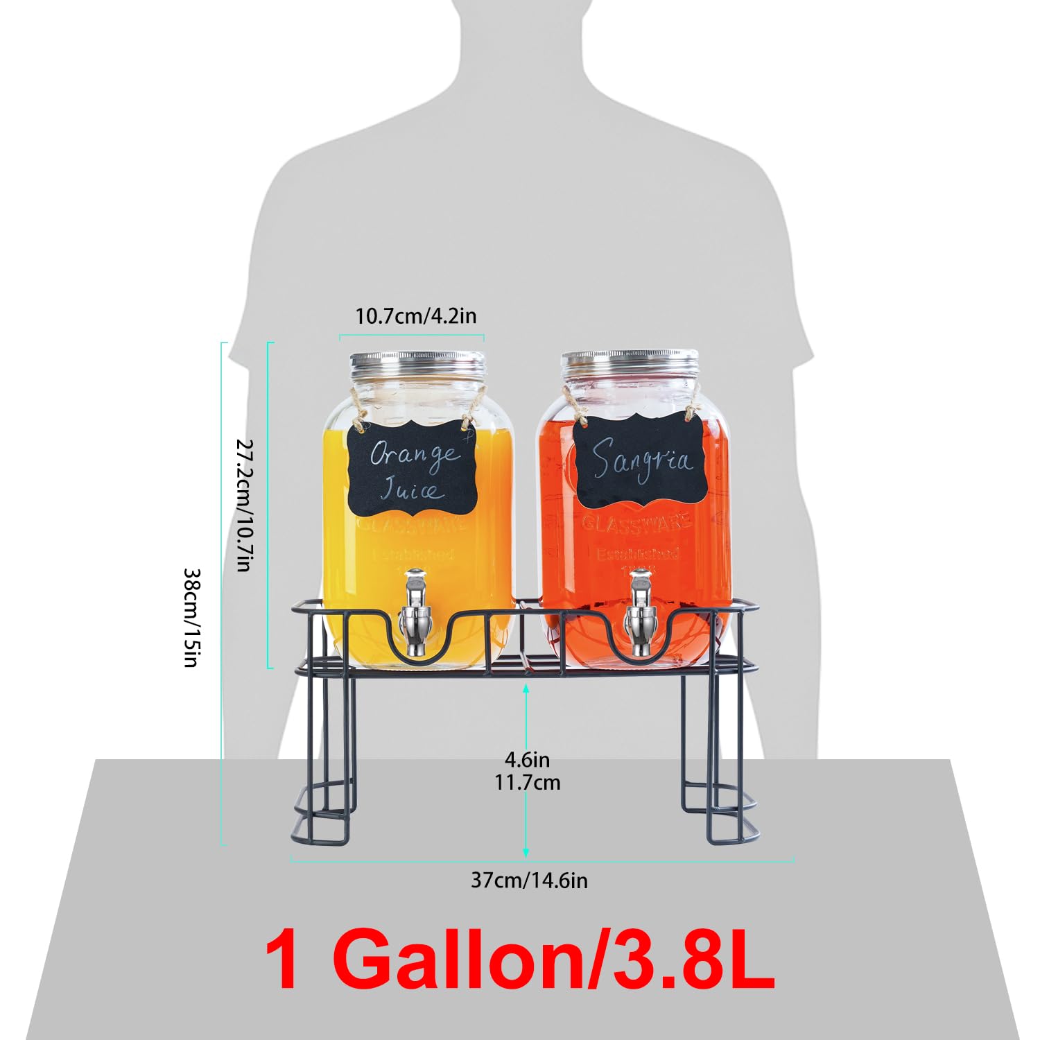 Einfache thick glass dispenser preserves beverage freshness and clarity.
