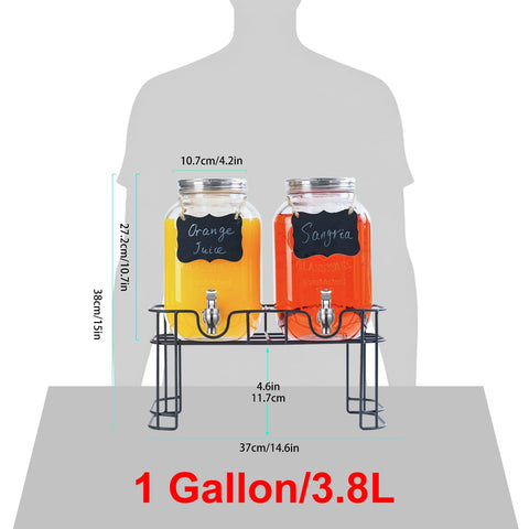 Einfache thick glass dispenser preserves beverage freshness and clarity.