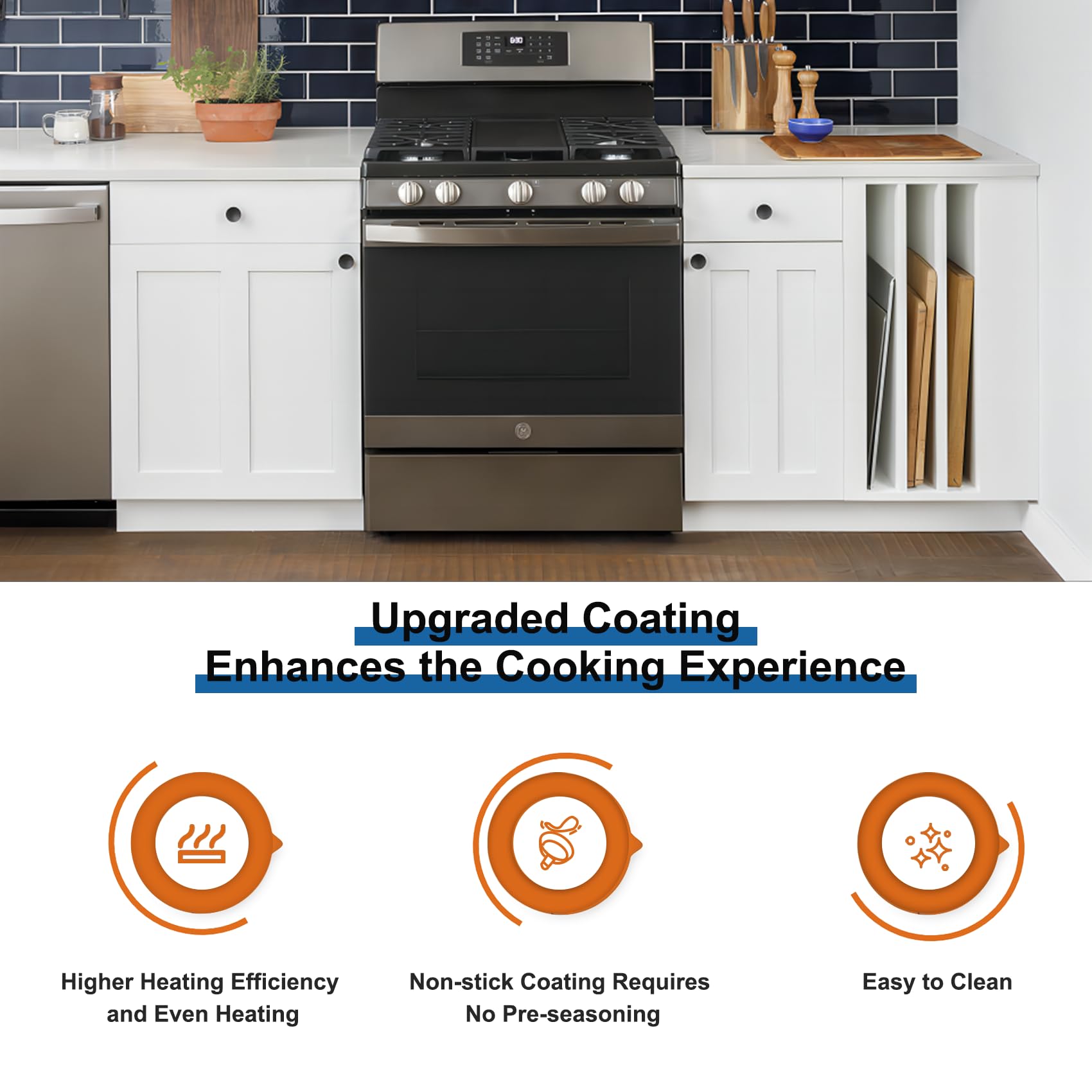 EIOLWJIEO WB31X24738 nonstick coating enables easy release and quick cleanup.