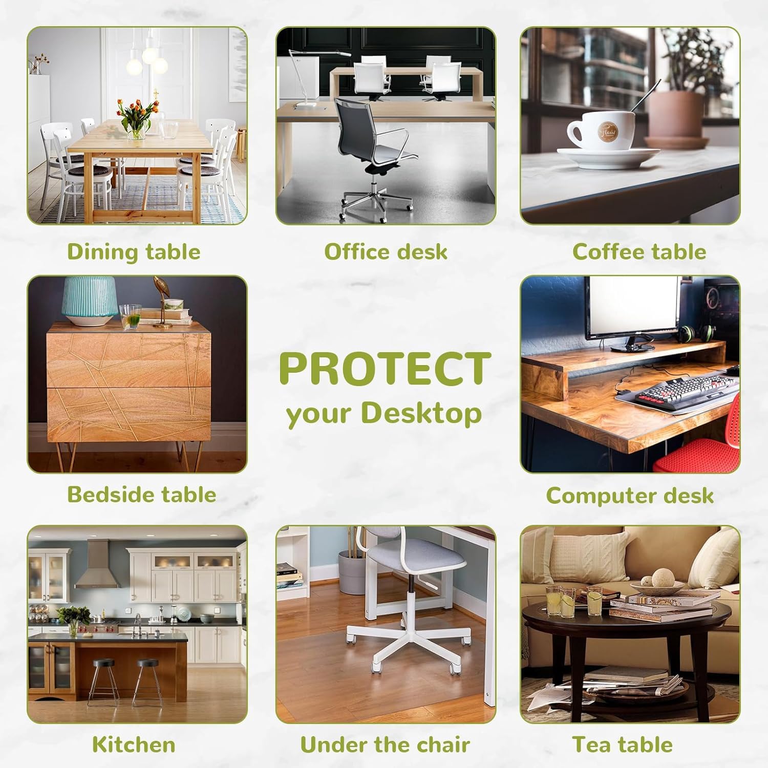 Eisdroma desk cover on an office desk guards keyboards and papers.