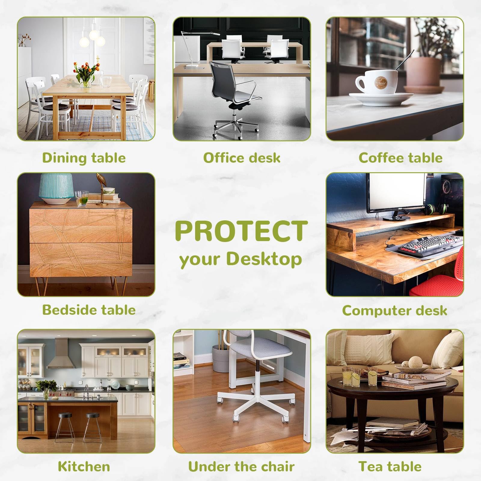 Eisdroma durable kitchen and dining protector guards desks countertops and tables.