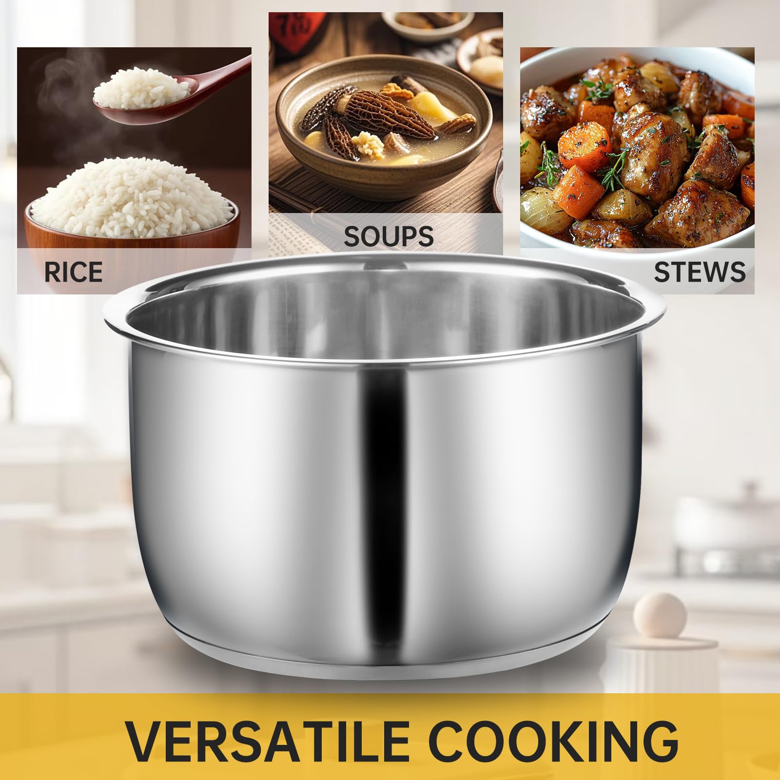 Eiszhjk 304 stainless steel inner bowl for durability.