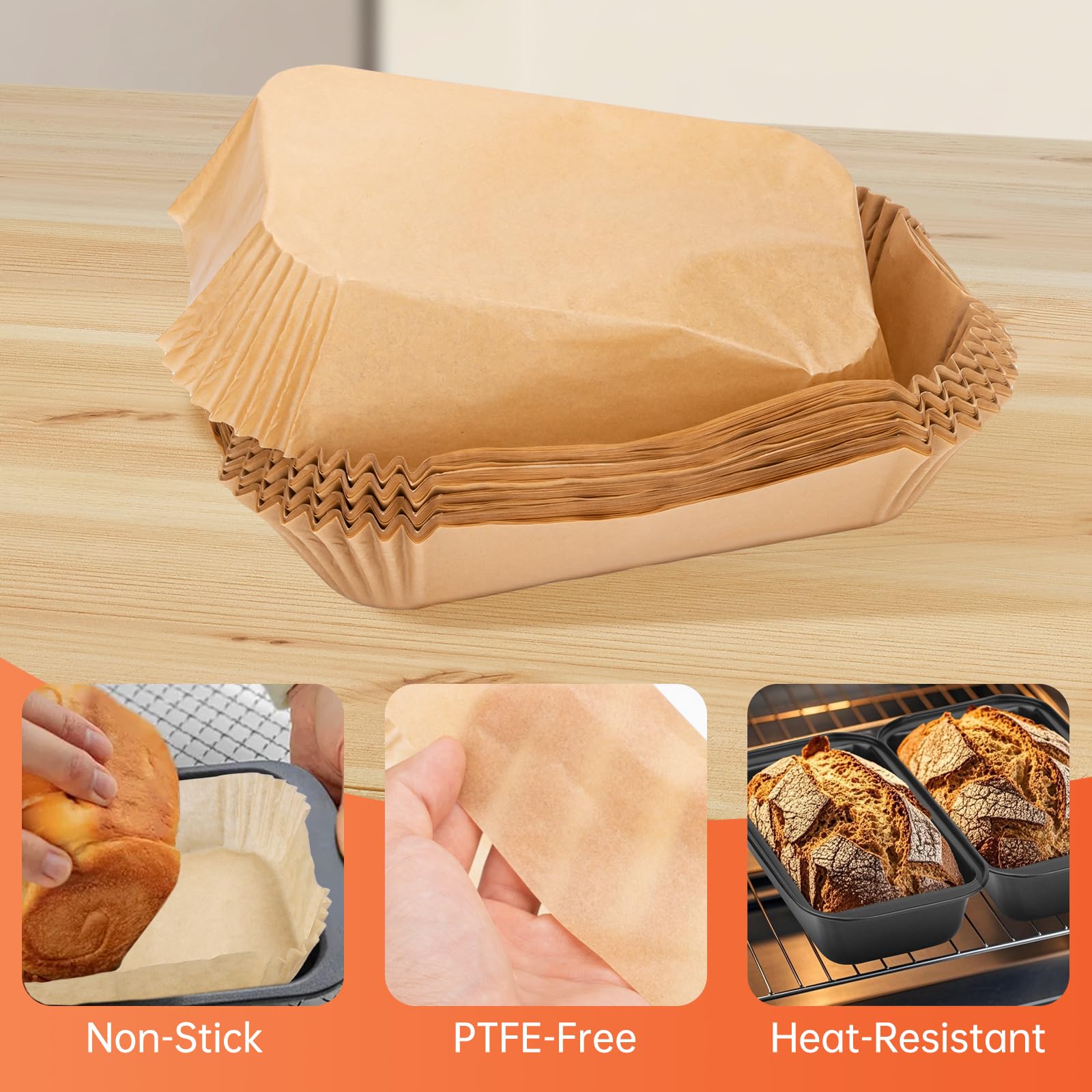 Eiszhjk non-stick loaf liners ensure smooth release for perfect loaves.