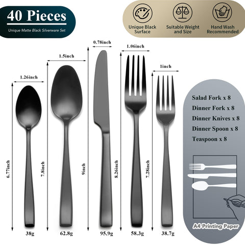 EIUBUIE packaging box shows the complete 40-piece set.
