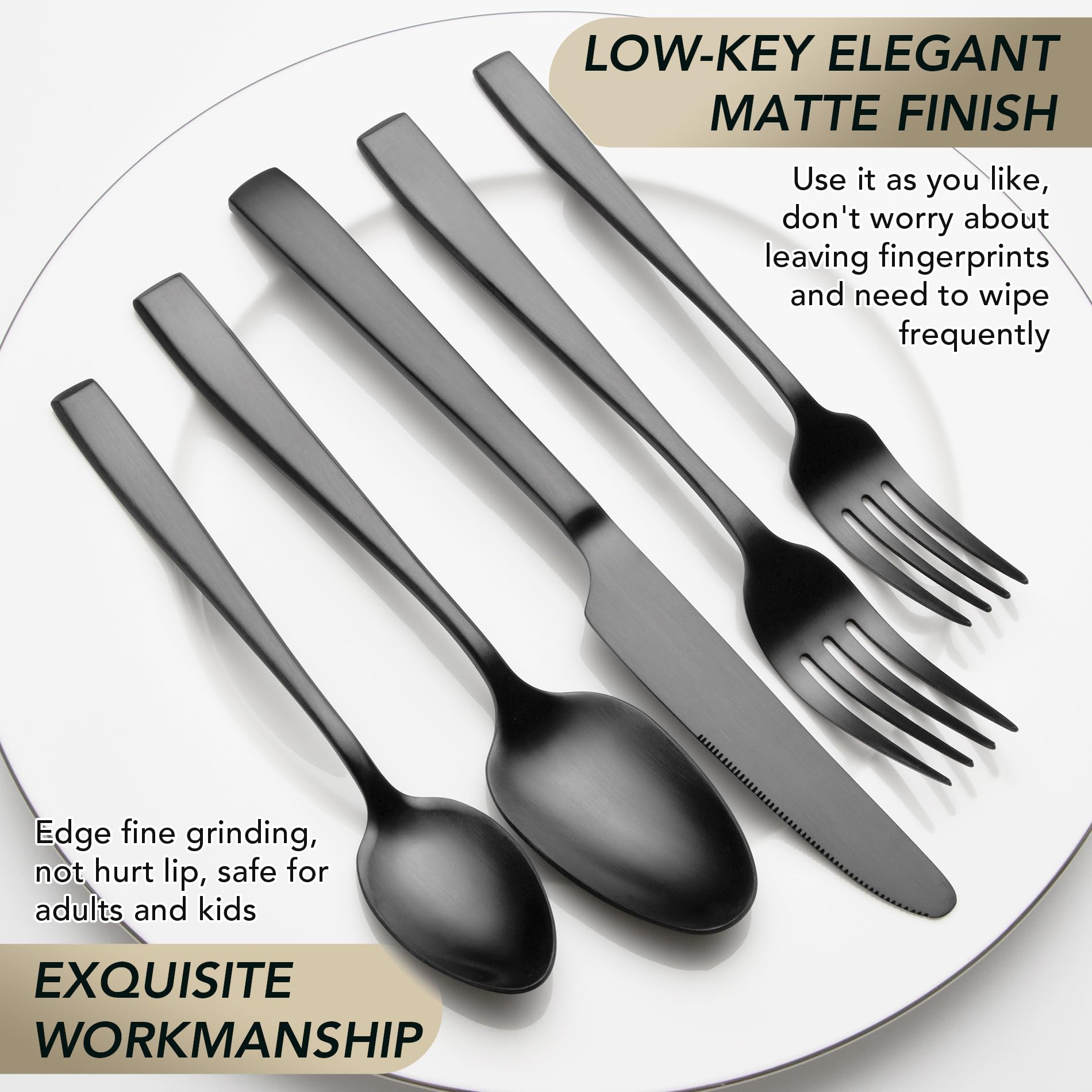 EIUBUIE matte black flatware salad forks add style to salads.