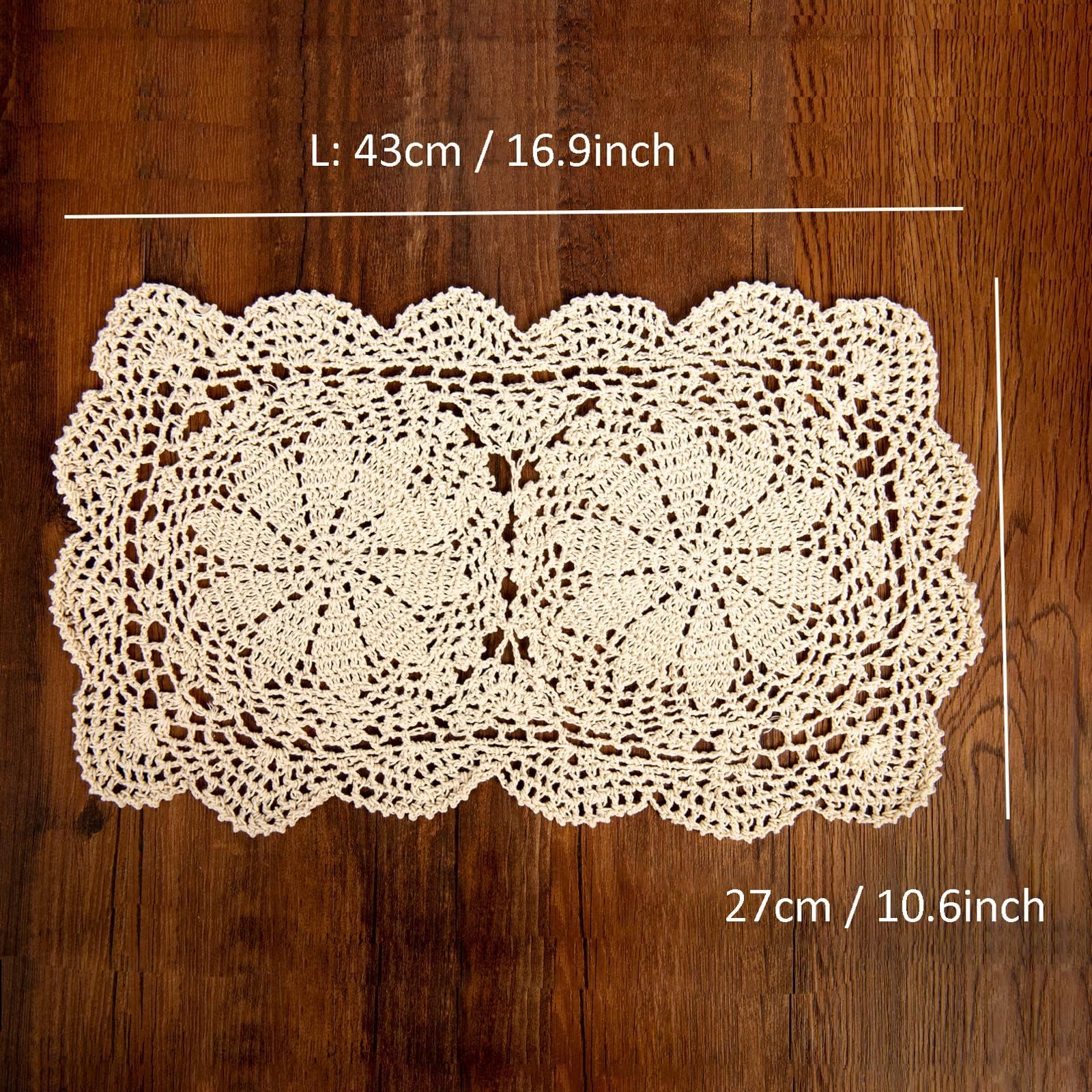 Eiyye crochet cotton doilies closeup stitch highlighting craftsmanship and texture.