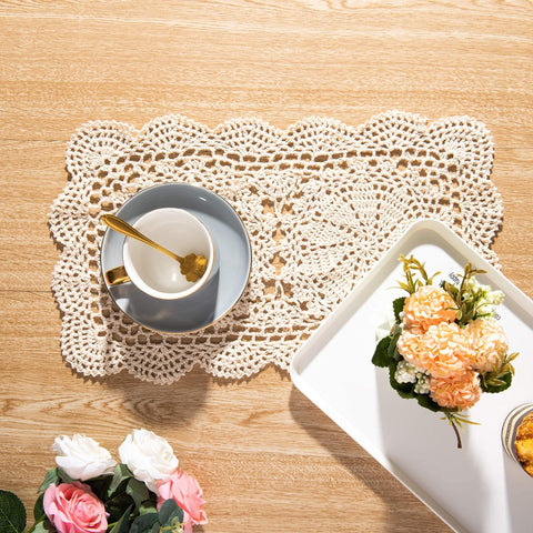 Eiyye soft cotton doilies are washable and reusable for everyday meals.