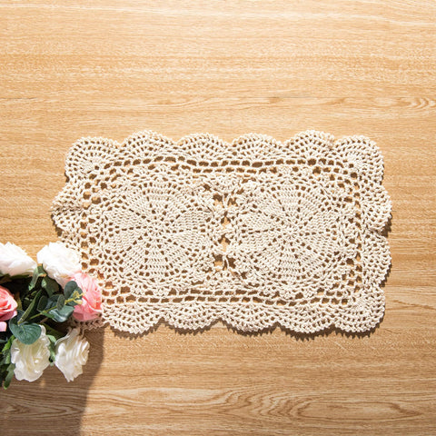 Eiyye vintage crochet decor complements vases and centerpieces beautifully.