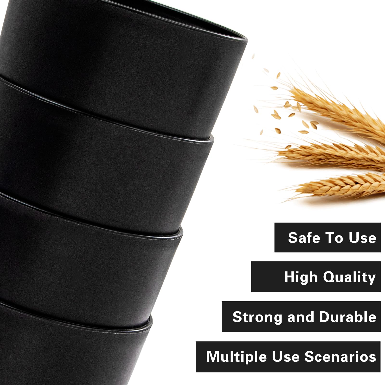 EI Black Wheat Straw Cups by ejonirinjonir, 15oz capacity for juice, tea, and more.