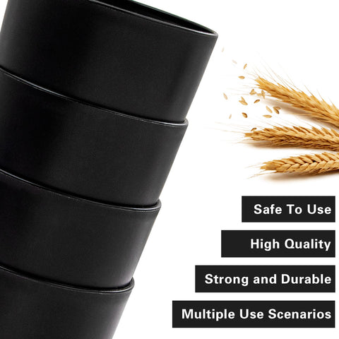 EI Black Wheat Straw Cups by ejonirinjonir, 15oz capacity for juice, tea, and more.