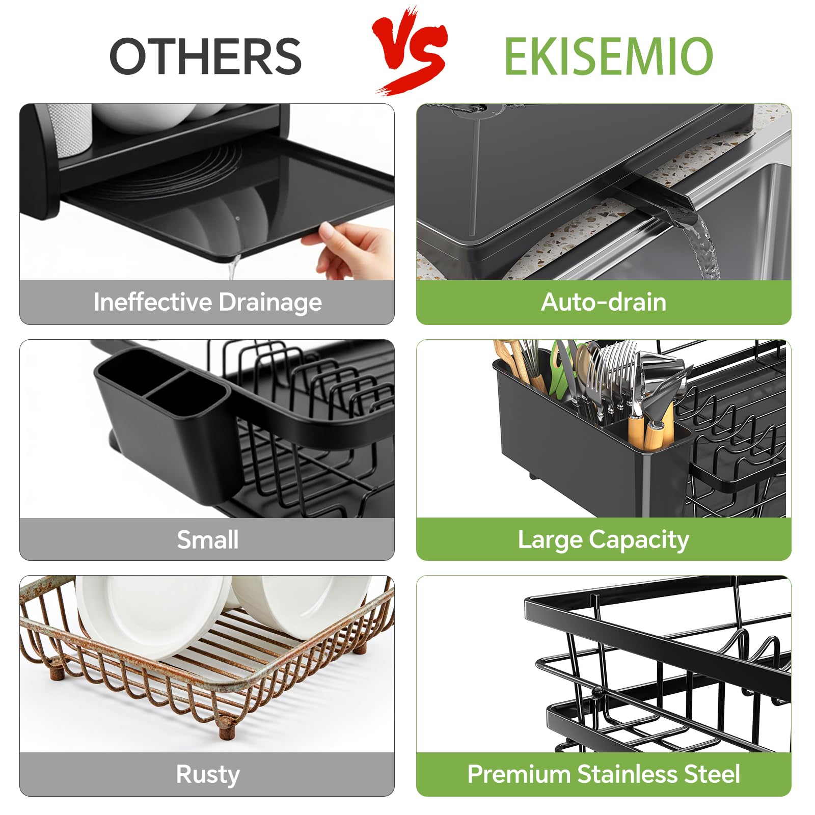 Ekisemio dish rack cutlery-holder keeps utensils organized and within reach