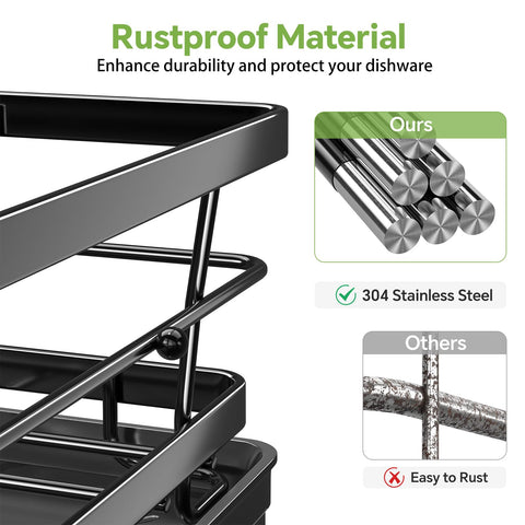 Ekisemio dish rack stainless-steel resists rust for long-lasting performance