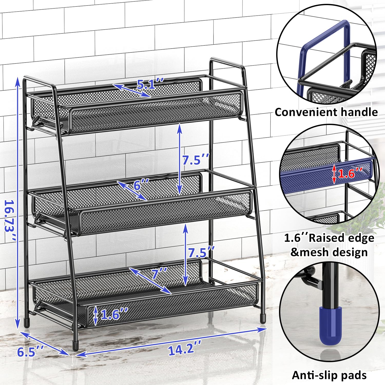 EKNITEY unit includes rubber pads to prevent sliding and scratching.