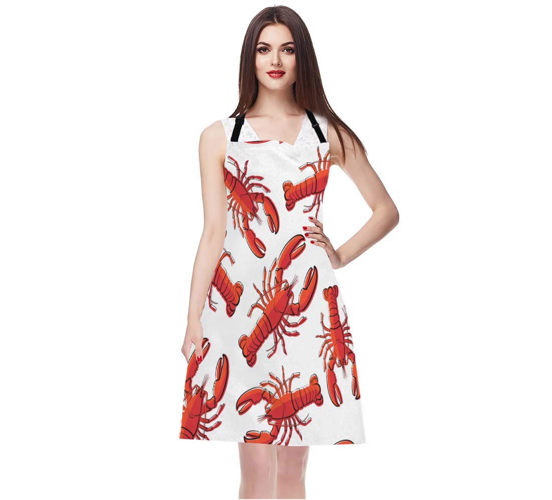 EKOBLA Lobsters Red Apron waterproof and resistant to spills