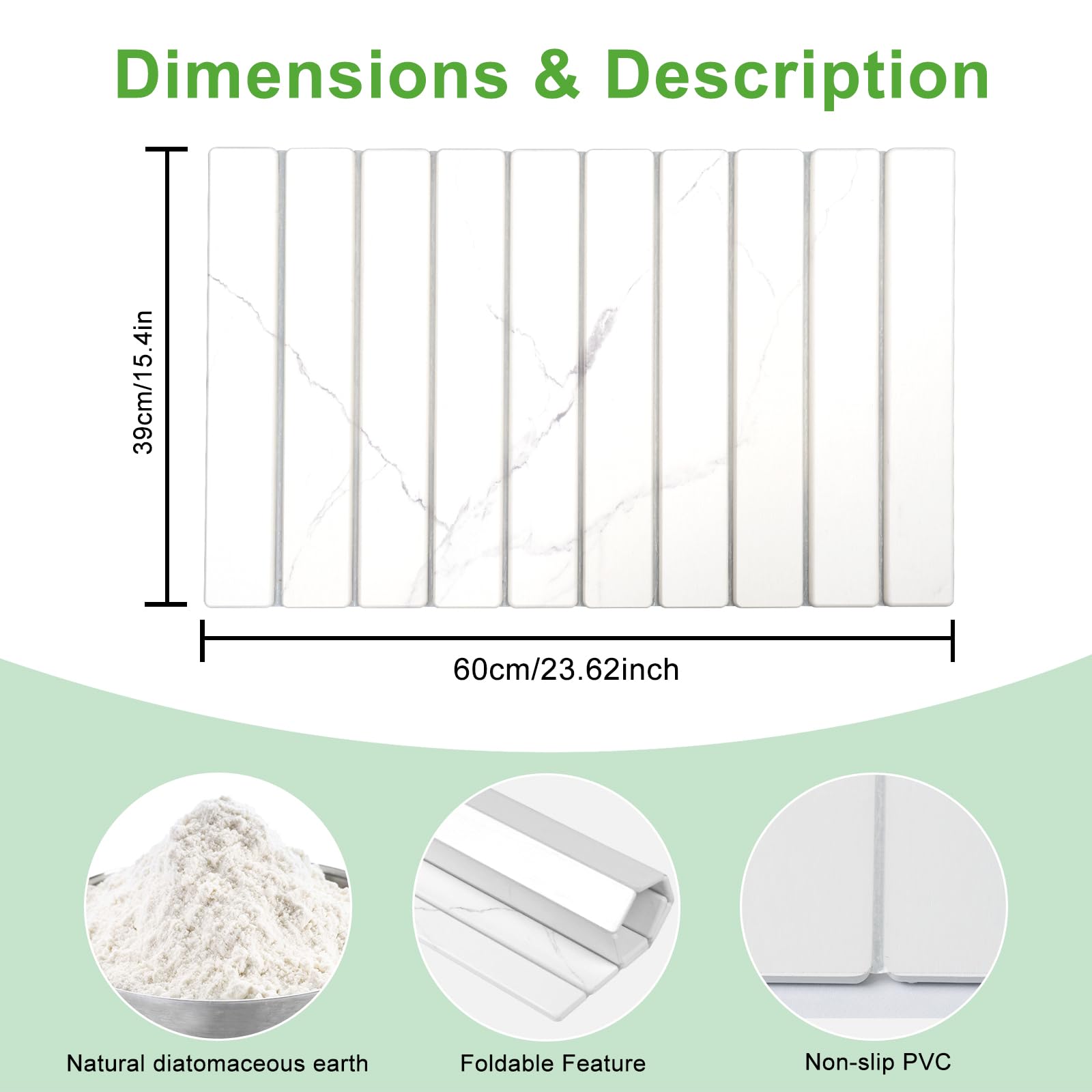 Foldable storage design of EKRHORBY stone drying mat saves cabinet space