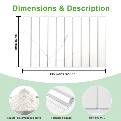 Foldable storage design of EKRHORBY stone drying mat saves cabinet space