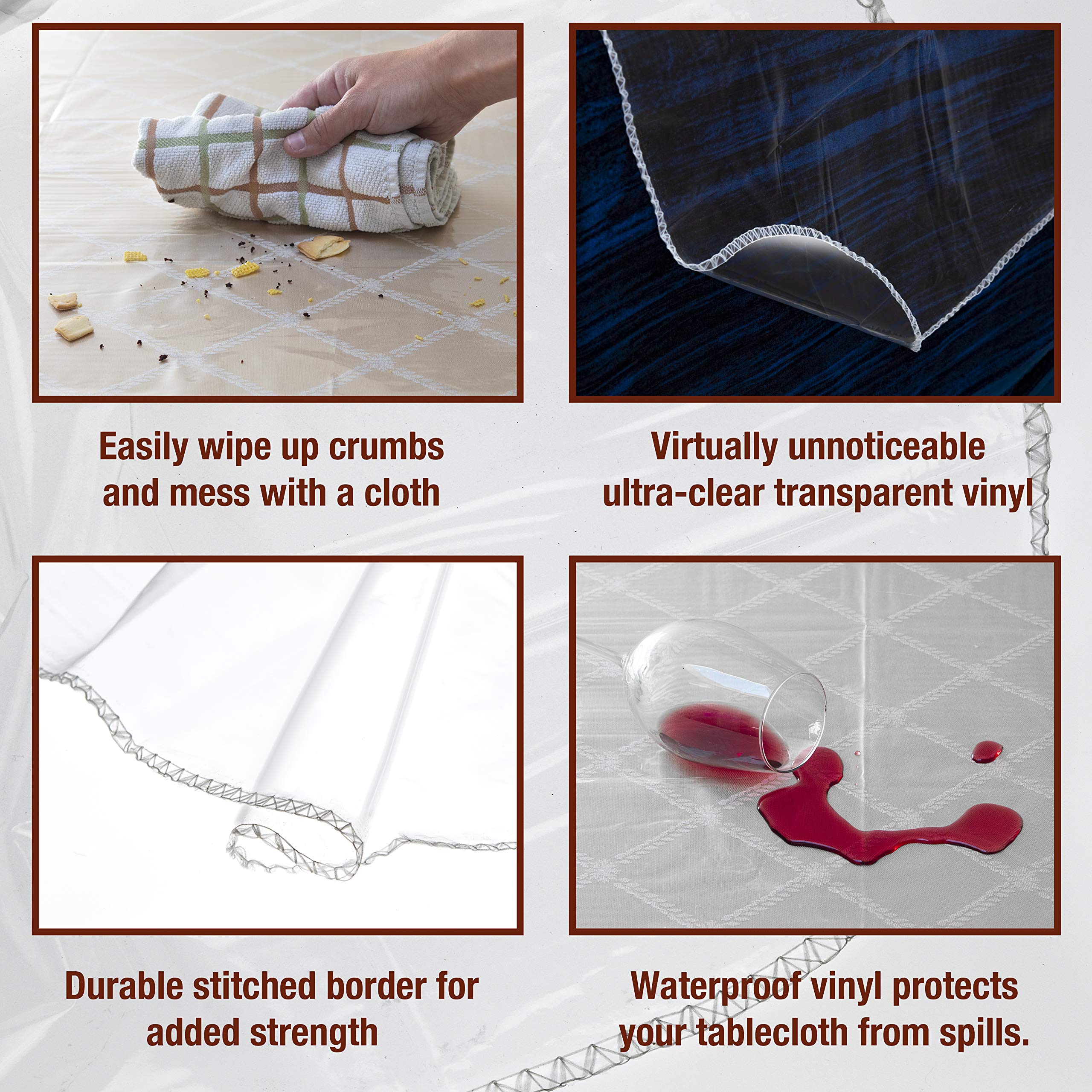 Elaine Karen waterproof table protector resisting stains during family meals.