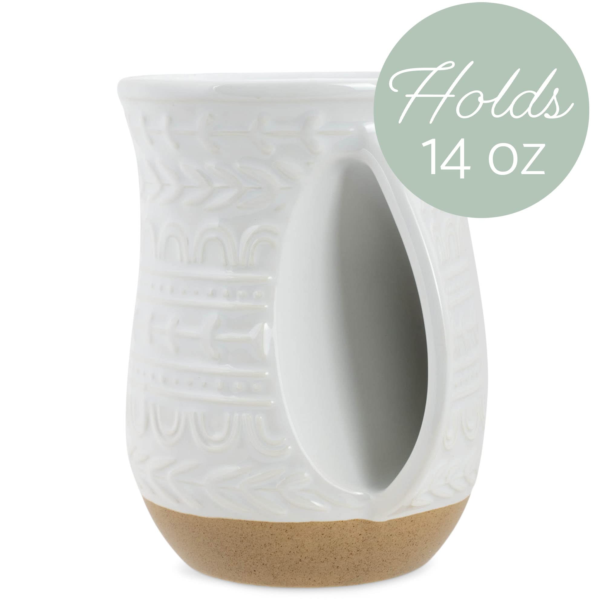 Elanze Designs Nordic farmhouse mug set with textured glaze, ideal for open shelving.
