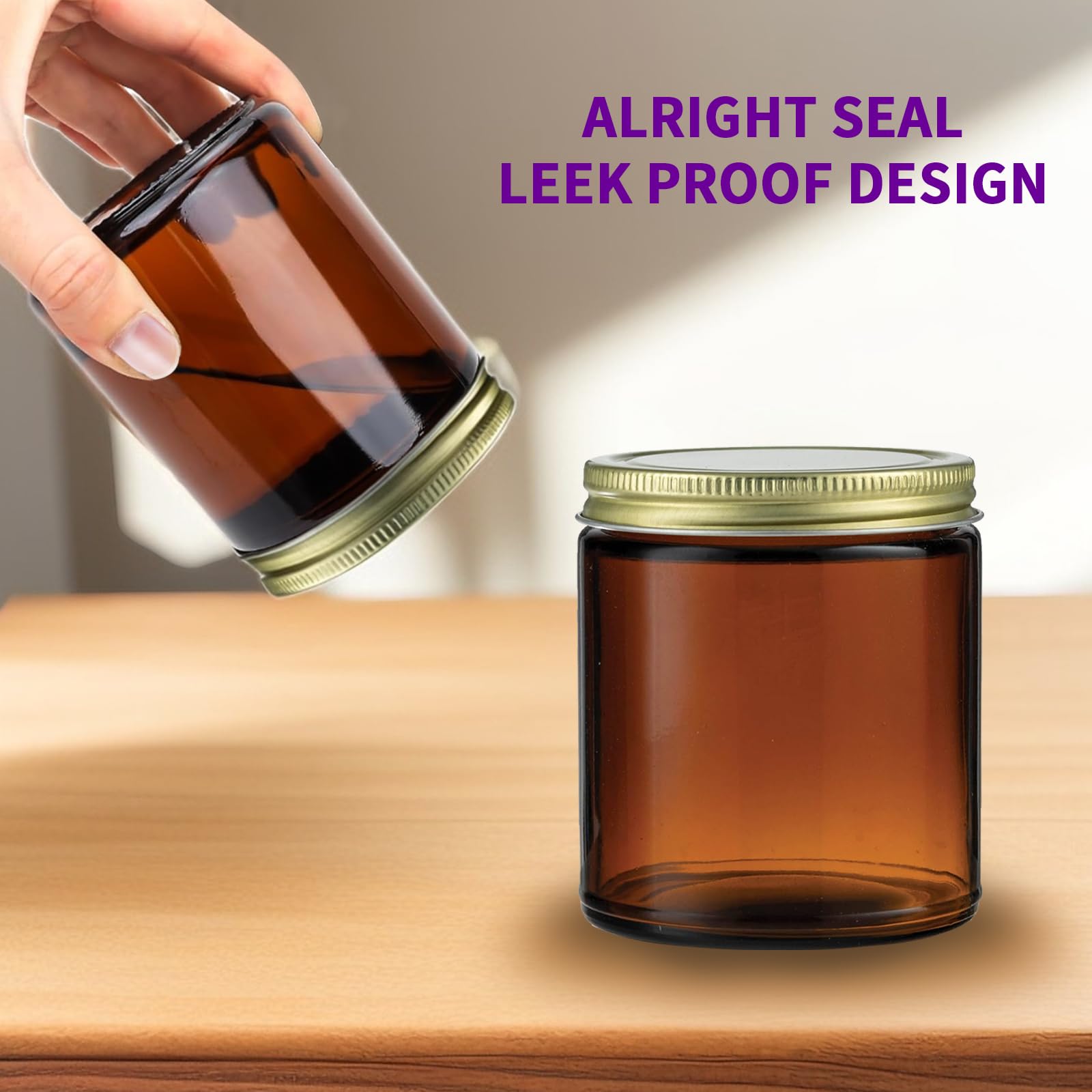 ELAORY wide-opening candle jar for easy cleaning and refilling.