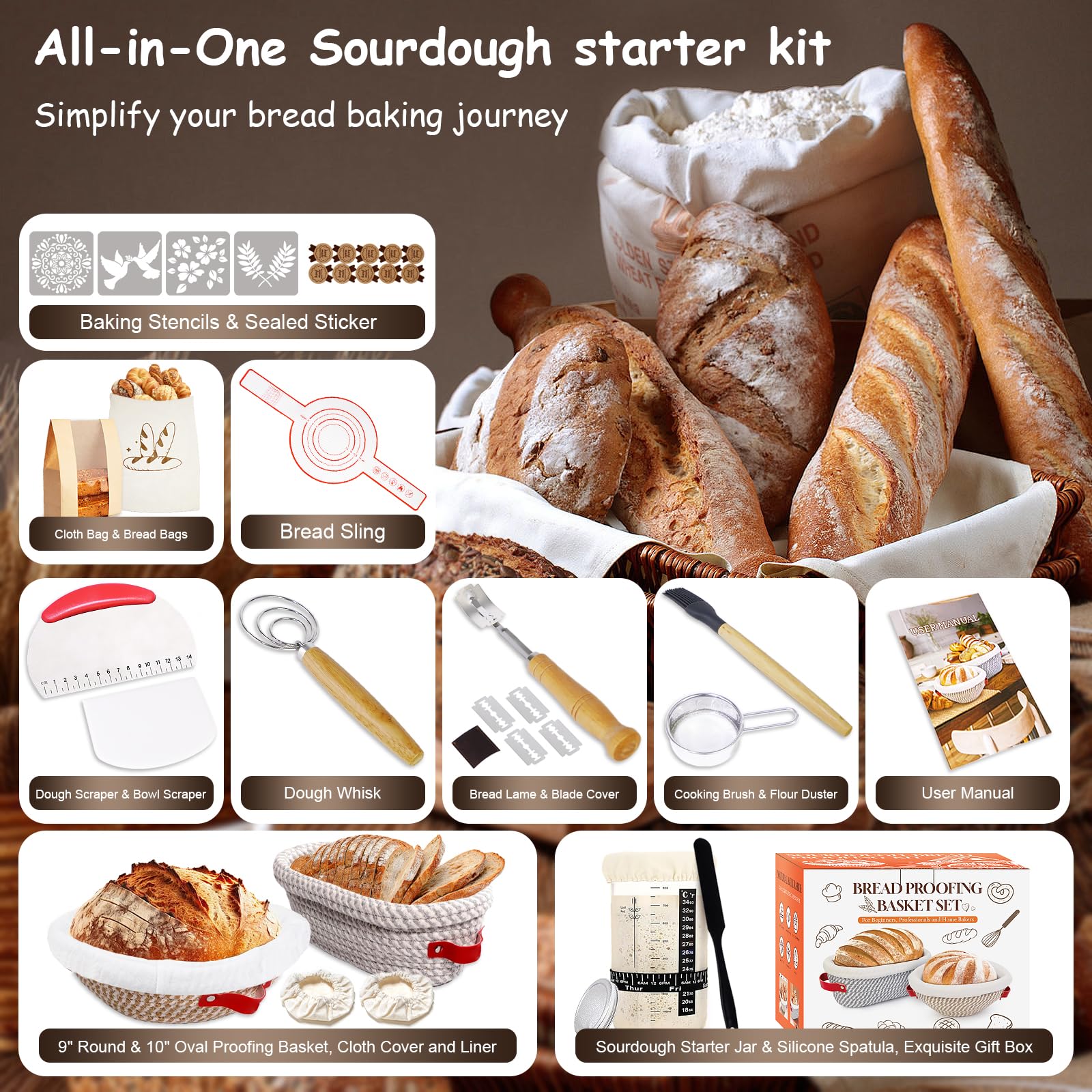 ElatedMore Baking Stencils Set for decorative loaf designs.