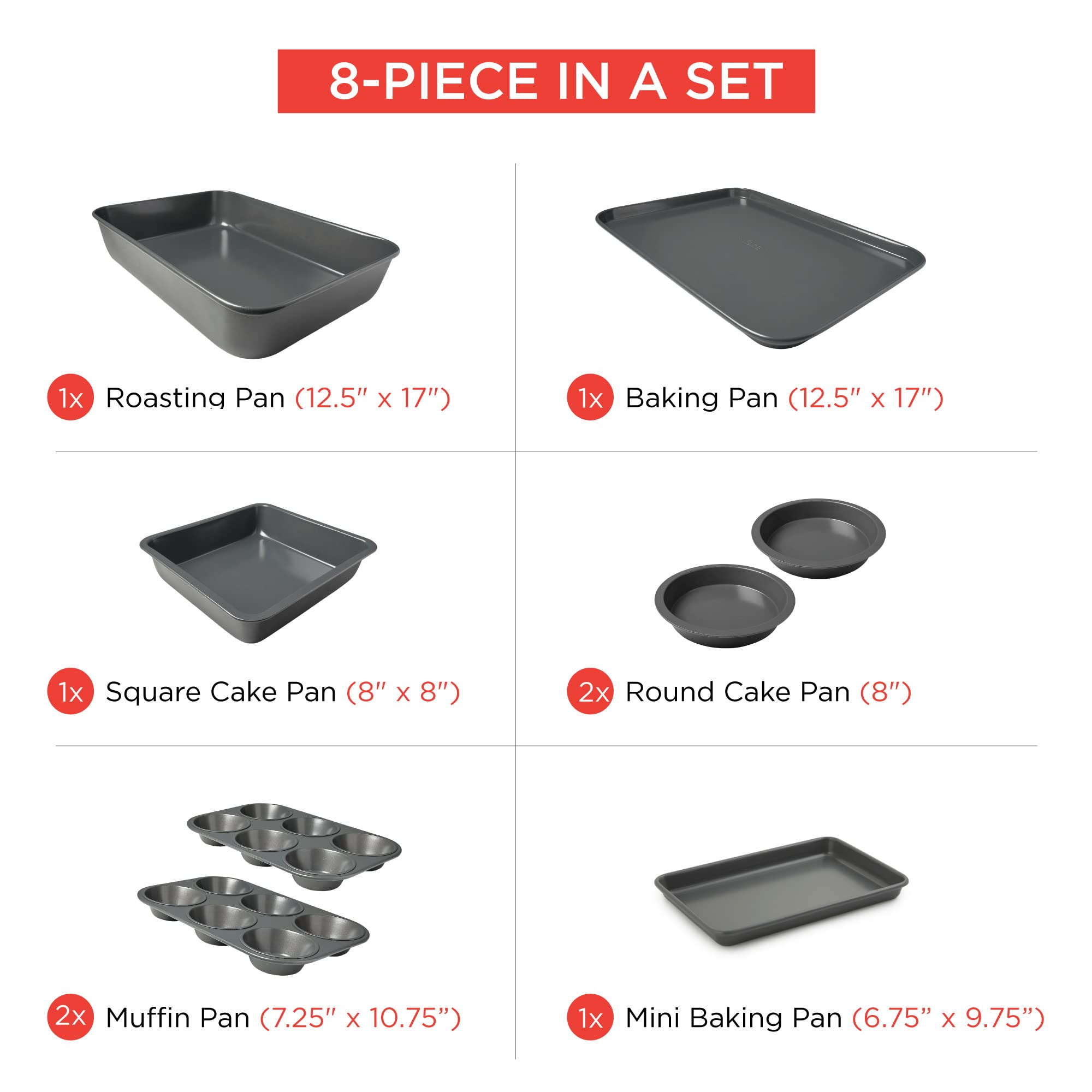 Elbee muffin pan 6-cup for muffins and cupcakes.