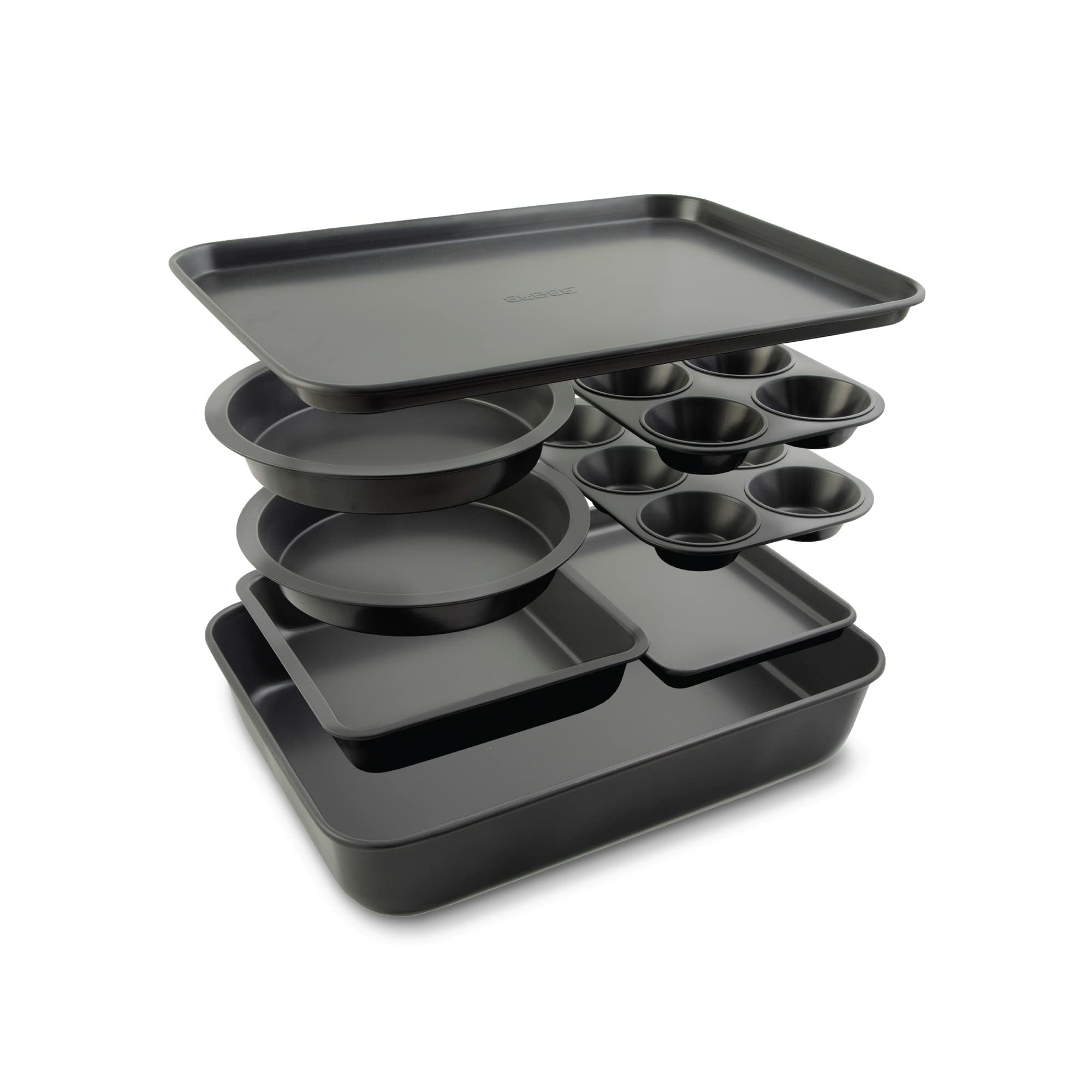 Elbee nonstick aluminized steel bakeware for easy release and quick cleanup.