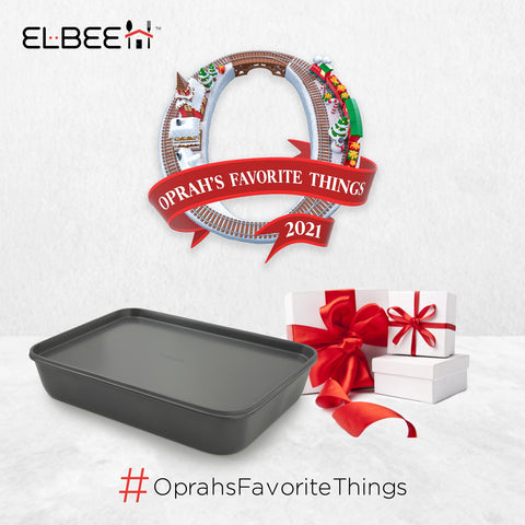 Elbee square 8in cake tin for compact layer cakes.