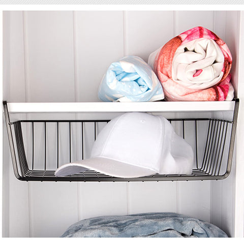 ELEATTRUN undershelf basket slides onto shelves with no tools required.