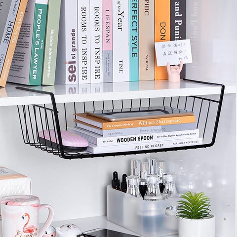 ELEATTRUN undershelf basket supports up to 22 lb per unit.