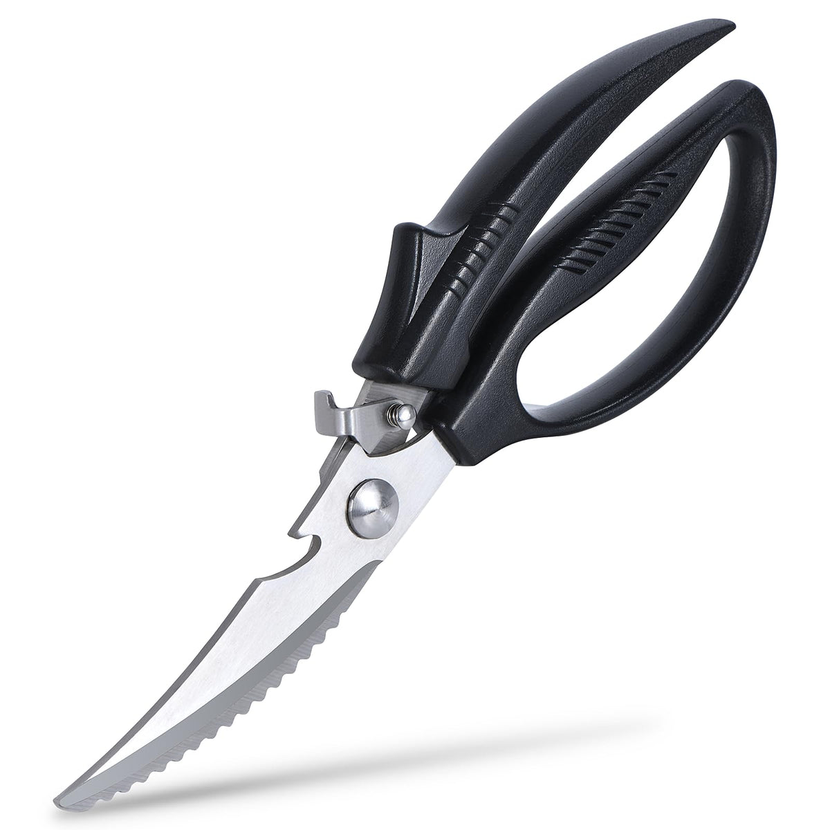 Eleckey left-handed kitchen scissors blade detail for precise cuts
