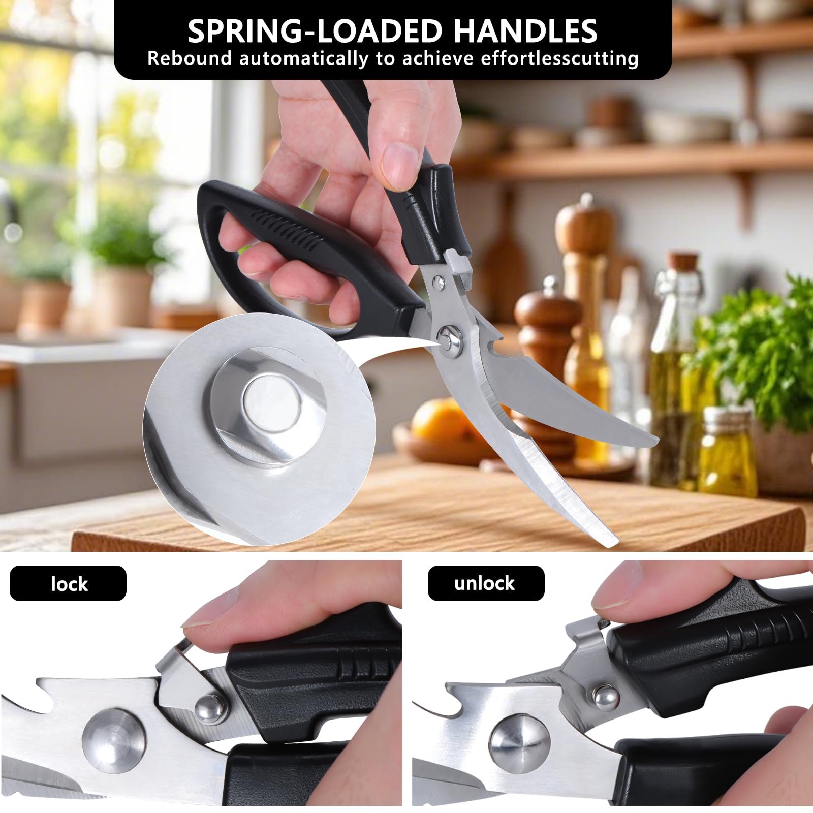 Eleckey left-handed poultry shears blade for clean cuts