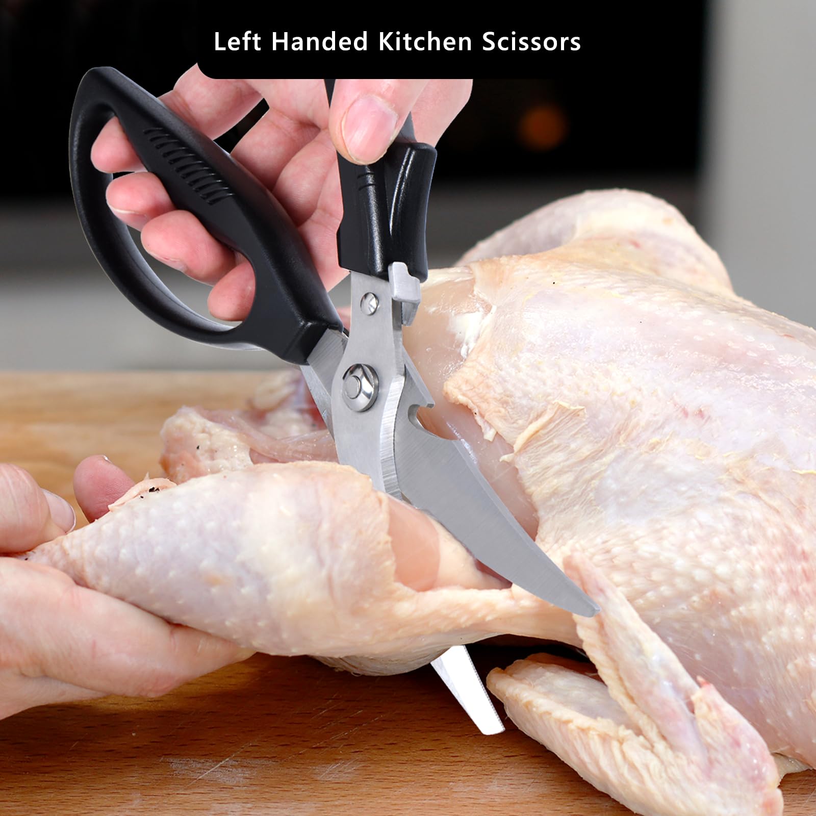Eleckey left-handed poultry shears length supports versatile prep