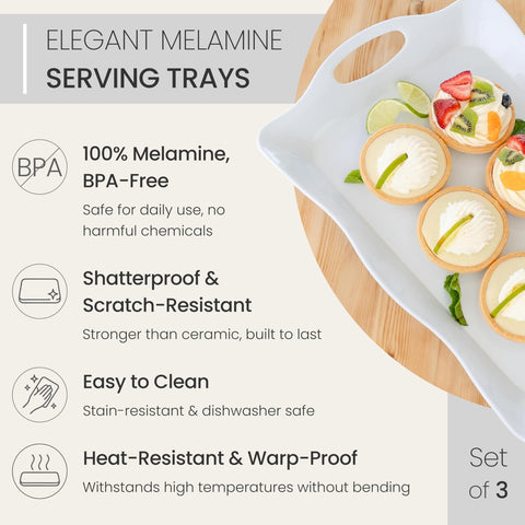 Elegant Eats tray with side handles shown in white finish for stable transport