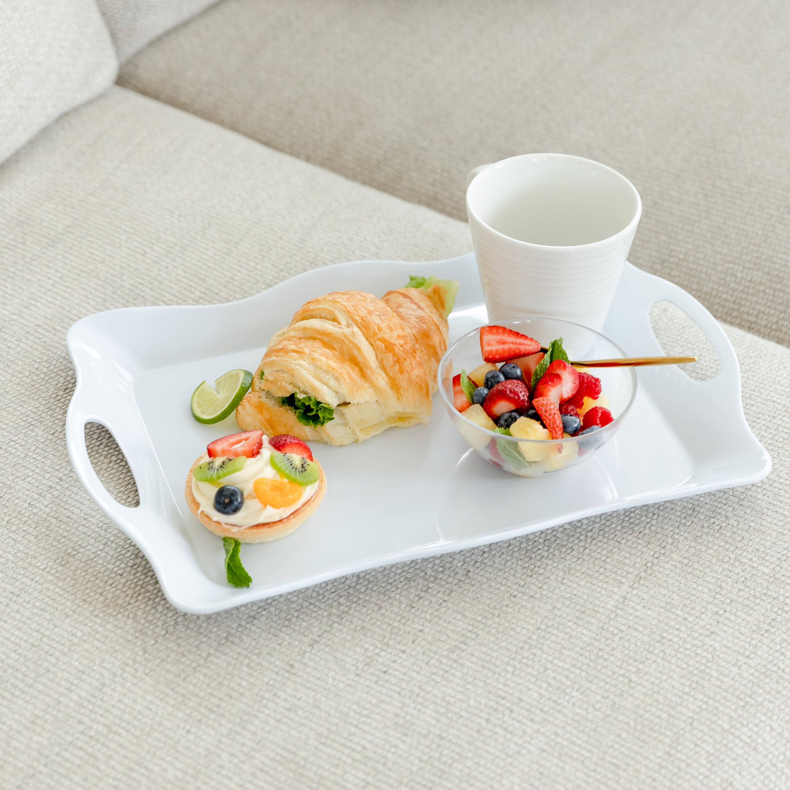 Elegant Eats party tray for charcuterie and party spreads in a white, elegant finish