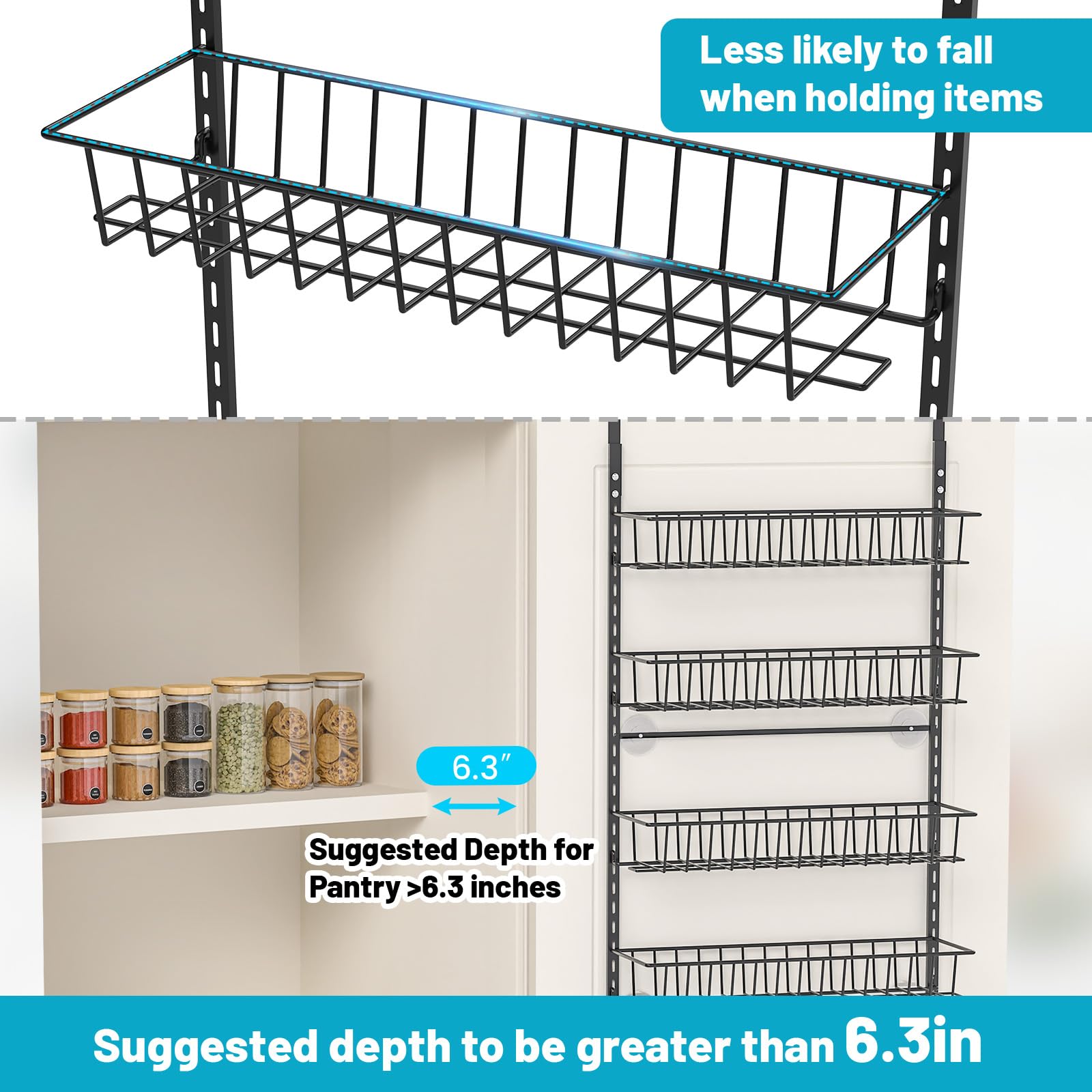 ElegantArray adjustable baskets close-up showing sturdy metal construction