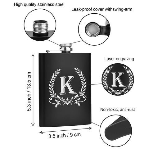 ElegantPark stainless steel flask compact 8oz size for on-the-go sipping.