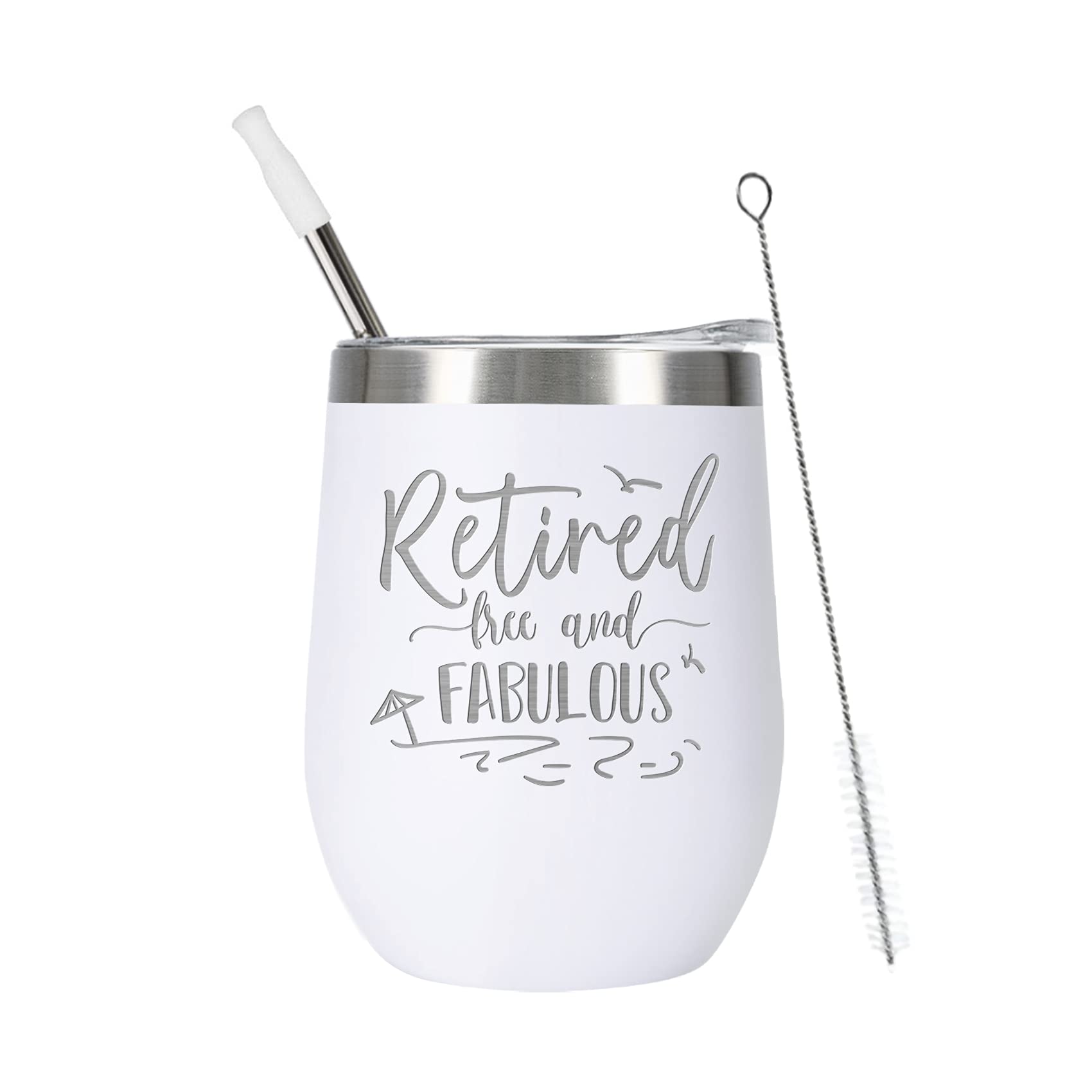Elegantpark engraved retired tumbler highlighting the Retired Free and Fabulous message.