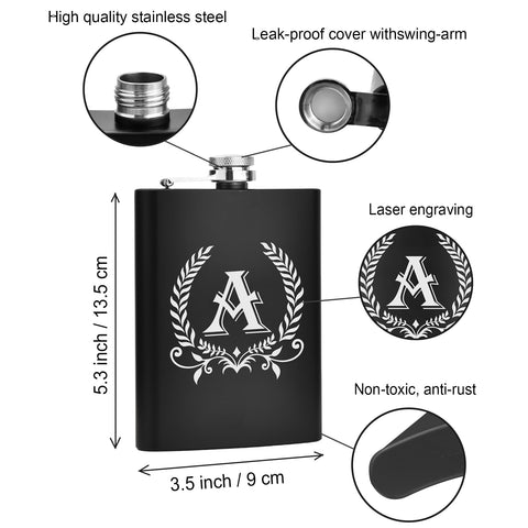 ELEGANTPARK 8 oz hip flask with free funnel for easy filling