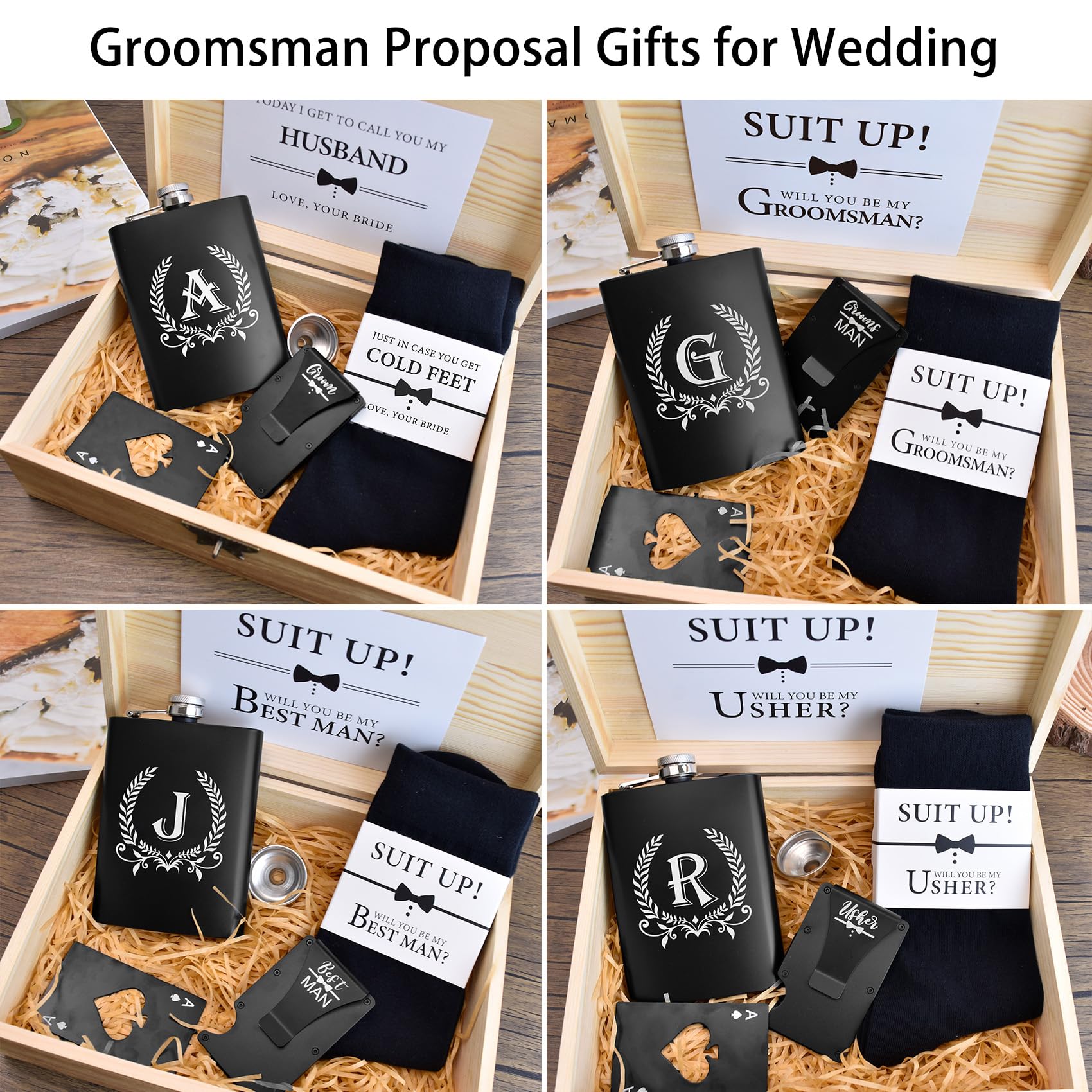ELEGANTPARK monogram flask makes a thoughtful keepsake for groomsmen and birthday celebrations