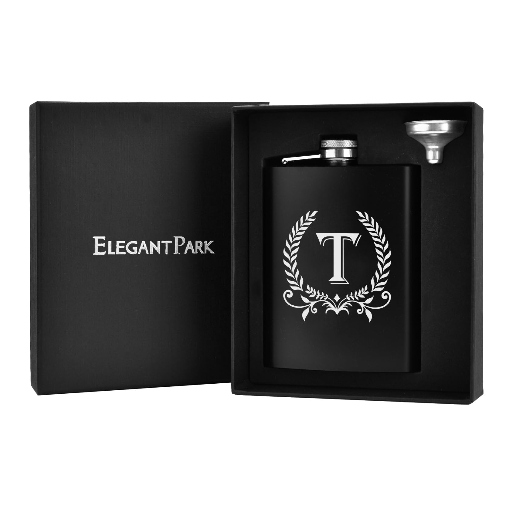ELEGANTPARK hip flask with engraved letter A-Z adds a unique personal touch for him.