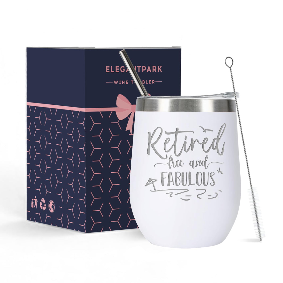 Elegantpark retirement wine tumbler with engraving for celebrations and gifts.