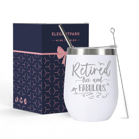 Elegantpark retirement wine tumbler with engraving for celebrations and gifts.