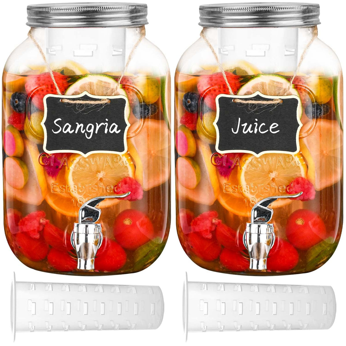 Eleganttime 1-gallon glass dispenser with a smooth pour spigot for effortless serving.
